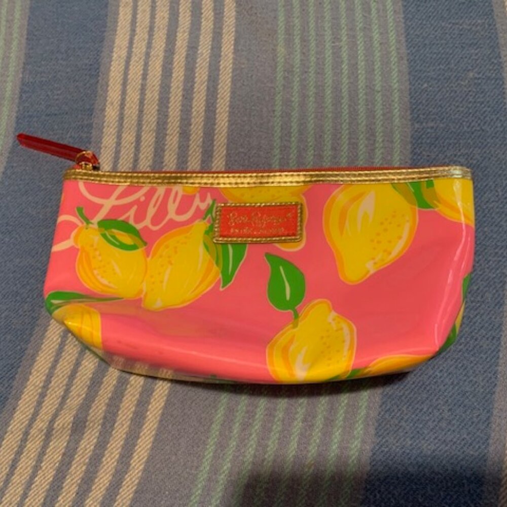 Lilly Pulitzer Pink with Lemons Cosmetic Pouch